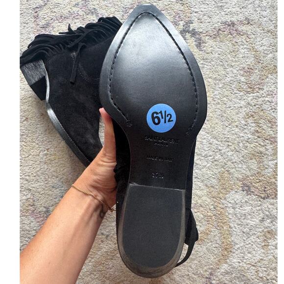 Saint Laurent Lukas Black Heeled Ankle Boot - Picture 14 of 16